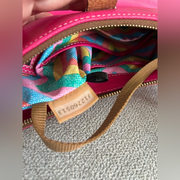 Dooney & Bourke Fuchsia and Tan Shoulder Bag - Picture 7 of 7